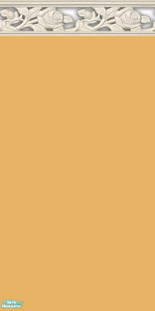 Sims 2 — NK PI Walls w Rose Shadow - Gold by MoMama — Gold paint is topped by a rose shadow molding.