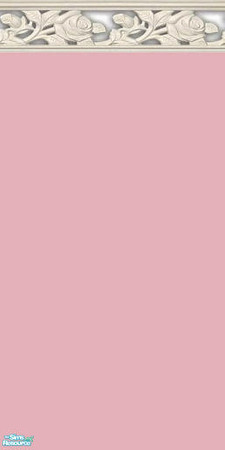 Sims 2 — NK PI Walls w Rose Shadow - Dusty Pink by MoMama — Dusty Pink paint is topped by a rose shadow molding.