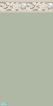 Sims 2 — NK PI Walls w Rose Shadow - Drab Green by MoMama — Drab Green paint is topped by a rose shadow molding.