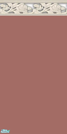 Sims 2 — NK PI Walls w Rose Shadow - Dark Rose by MoMama — Dark Rose paint is topped by a rose shadow molding.