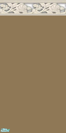 Sims 2 — NK PI Walls w Rose Shadow - Brown by MoMama — Brown paint is topped by a rose shadow molding.