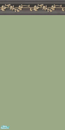 Sims 2 — NKPI Dark Grey Crown - Olive by MoMama — Olive paint topped with a dark grey crown molding lined with gold