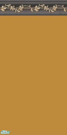 Sims 2 — NKPI Dark Grey Crown - Gold by MoMama — Gold paint topped with a dark grey crown molding lined with gold leaves.