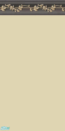 Sims 2 — NKPI Dark Grey Crown - Eggshell by MoMama — Eggshell paint topped with a dark grey crown molding lined with gold