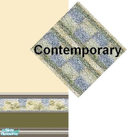 Sims 2 — Contemporary Set 10 by Lorah — Olive, powder blue, yellow