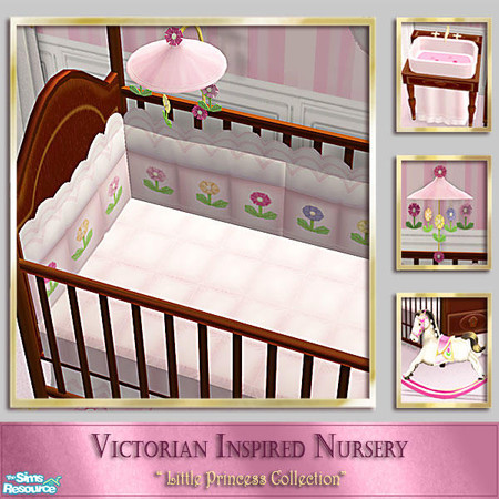Sims 2 — Victorian Inspired Nursery  Crib Bedding by Cashcraft — Victorian Inspired Nursery, "Little Princess