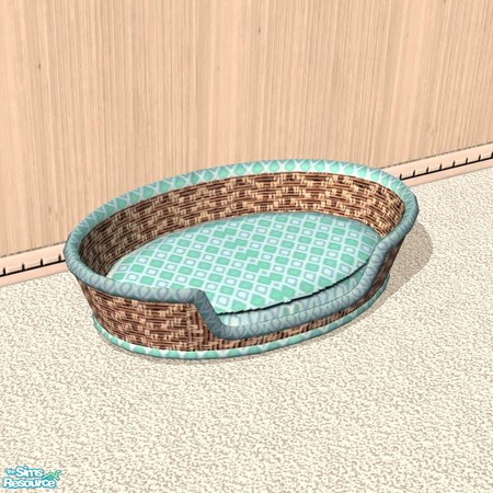 Sims 2 — Pet Basket - Aqua by Raveena — Part of the Pet Basket Set.