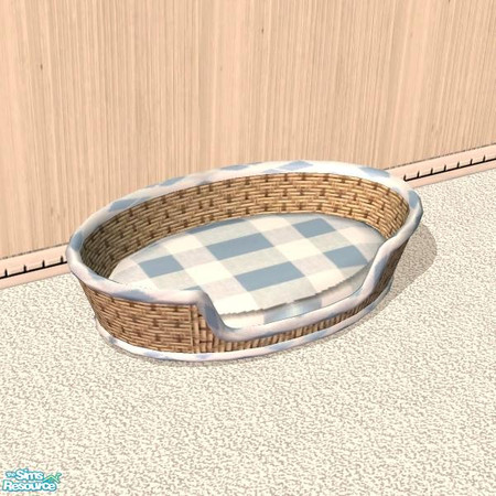 Sims 2 — Pet Basket - Blue Check by Raveena — Part of the Pet Basket Set.