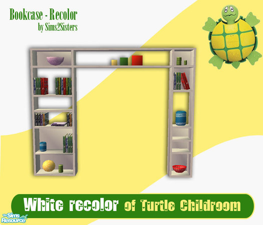 Sims 2 — S2S White recolor of Turtle Childroom - Bookcase by sims2sisters — 