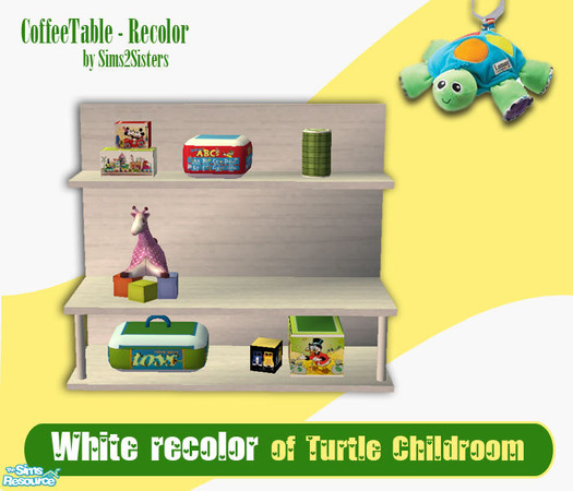 Sims 2 — S2S White recolor of Turtle Childroom - Coffetable by sims2sisters — 