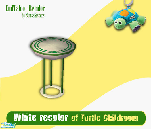 Sims 2 — S2S White recolor of Turtle Childroom - Endtable by sims2sisters — 