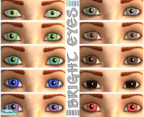 Sims 2 — Bright Eyes by Ses — A set of bright eyes in an array of colours