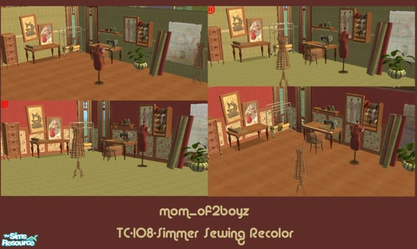 Sims 2 — TC-108 Simmer Sewing Recolor by mom_of2boyz — This is a recolor of Padre333\'s Simmer Sewing Room for Texture