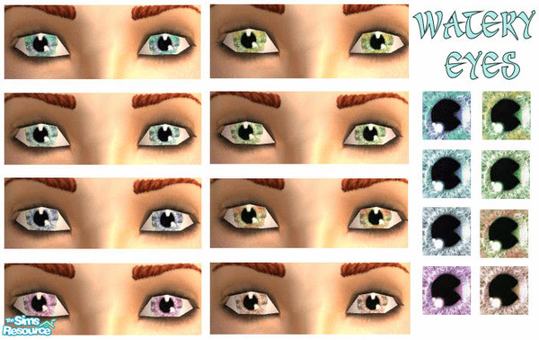 Sims 2 — Watery Eyes Set by Ses — A set of vibrant watery eyes in different colours