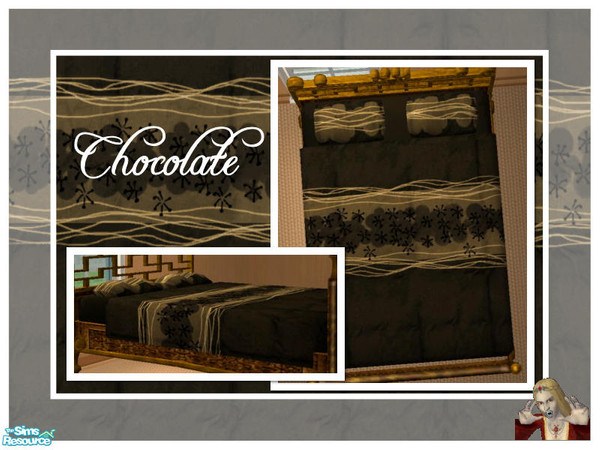 Sims 2 — Sendai Bedding Recolors -Chocolate by c_literati — Recolor of shtinky's Sendai Bedding, for Maxis beds. Thanks