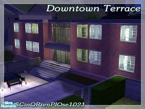 Sims 2 — Downtown Terrace by scinortenpiose1021 — A great place for either your single sim, with room for a roommate, or