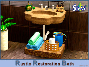 Sims 3 — Rustic Restoration Bath Sink by Cashcraft — A floating sink for the bathroom with an area underneath for