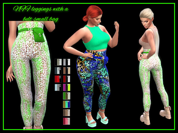 The Sims Resource - Leggings with a belt small bag