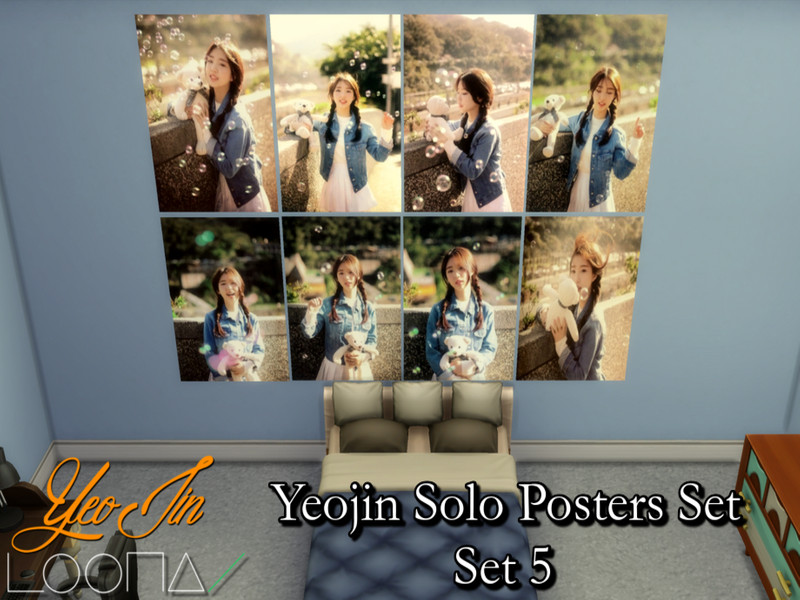 Sims 4 Yeojin(Loona) Solo Posters Set 5 - REQUIRES MESH by PhoenixTsukino