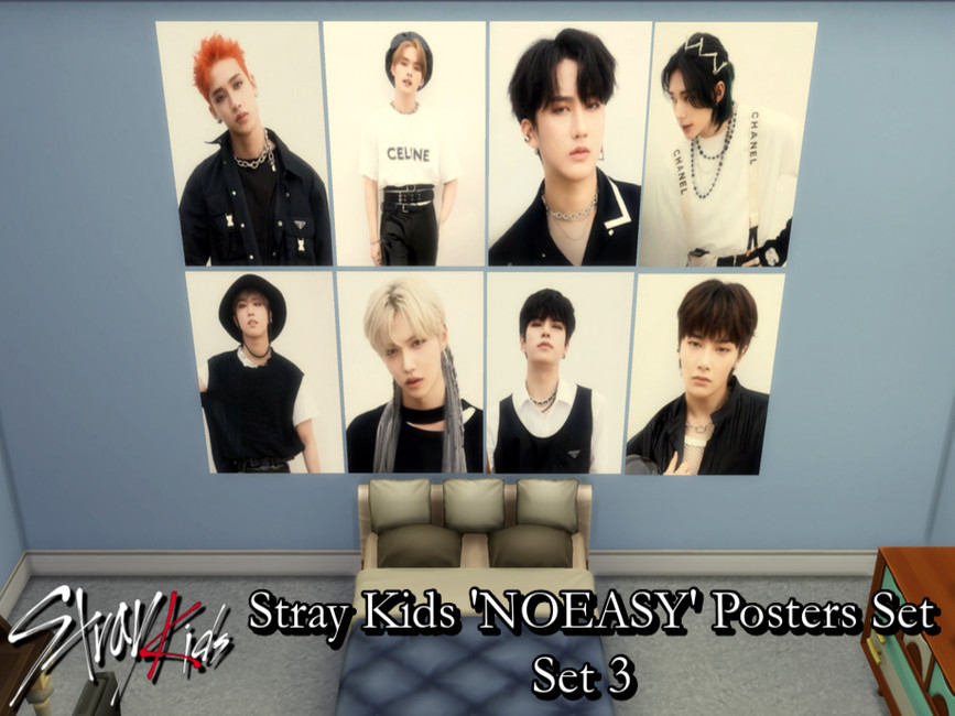 The Sims Resource - Stray Kids 'NOEASY' Posters Set 3 - Requires Mesh