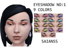 Sims 4 — SAIANSS EyeShadow No:1 by saianss — EyeShadow No:1 -9 Colors
