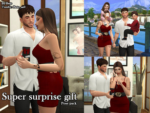 Sims 4 — Super surpise gift (Pose pack) by Beto_ae0 — Family poses, to give a surprise gift. I hope you like it -