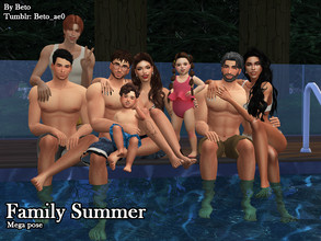 Sims 4 — Family Summer (Pose pack) by Beto_ae0 — A great pose for large families, I hope you like it - Includes 1 poses -
