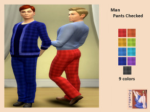 Sims 4 — ws Man Pants Checked - RC by watersim44 — Man Pants Checked - recolor. ~ in 9 colors ~ Teen to Elder ~ Athletic,