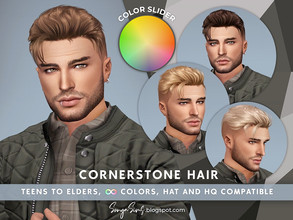 Sims 4 — [Patreon] SonyaSims Cornerstone Hair COLOR SLIDER RETEXTURE by SonyaSimsCC — This file will make my