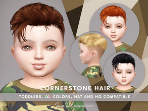 Sims 4 — Cornerstone Hair TODDLERS by SonyaSimsCC — - Short straight hair for your male sims (undercut). Hope you like