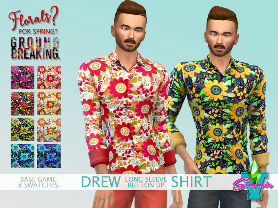 The Sims Resource - FFSG Drew Button Up Shirt