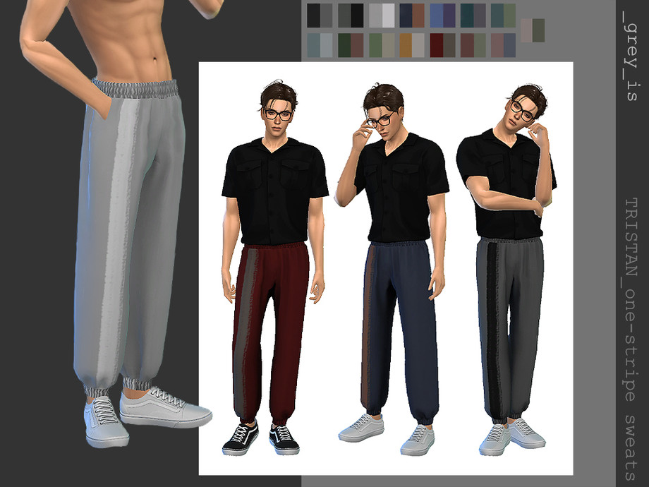 The Sims Resource - _tristan_ 012 One-Stripe Sweats