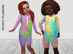 Sims 4 — Toddler Watercolour Wetsuit by InfinitePlumbobs — Watercolour Wetsuit for Toddlers - 4 Swatches - Suitable for