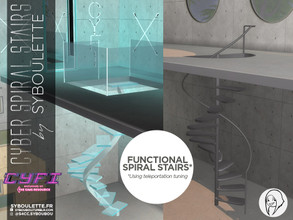 Sims 4 — Scripted - CYFI - Cyber Spiral stairs set by Syboubou — Those are functional spiral stairs thanks to Ravasheen's