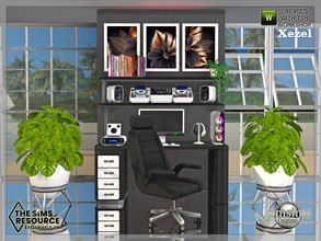 Sims 4 — xezel office by jomsims — Xezel office gamer style office in 4 shades. a new space to play or work for your