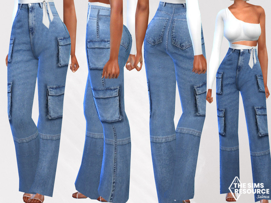 The Sims Resource - Two Sides Pocket Trendy Mom Jeans