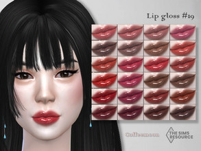Sims 4 — Lip gloss N19 by coffeemoon — 25 color options for female only: teen, young, adult, elder HQ mod compatible