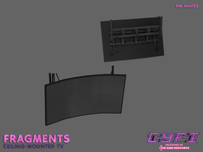 Sims 4 — Fragments - Ceiling TV by sim_man123 — A large, ceiling mounted TV screen.