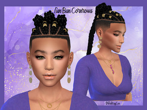 Sims 4 — Fun Bun Cornrows by drteekaycee — Here is a twist on the Cornrow style from the My Wedding Stories. This
