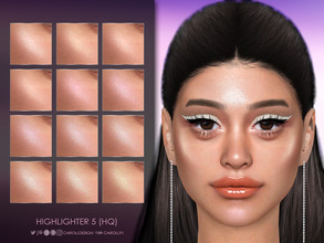 Sims 4 — Highlighter 5 by Caroll912 — A 12-swatch soft highlighter topper inspired by Ariana Grande's makeup line in