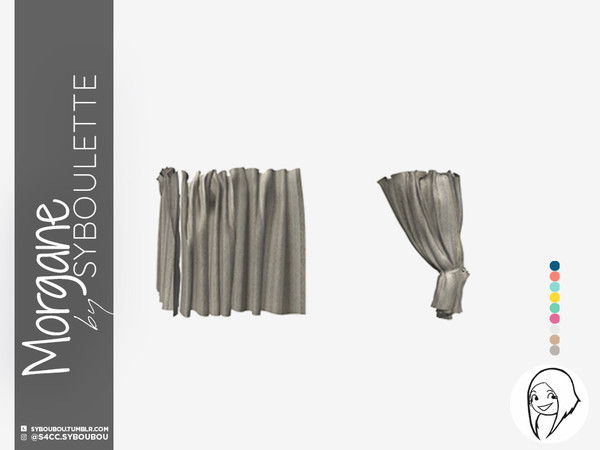 Sims 4 — Morgane - Bed curtains by Syboubou — Those are made to fit under the Morgane bed frame.