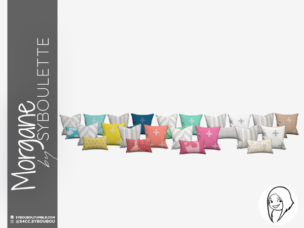 Sims 4 — Morgane - Throw pillows by Syboubou — Those are throw pillows which will fit the Morgane bed frame.