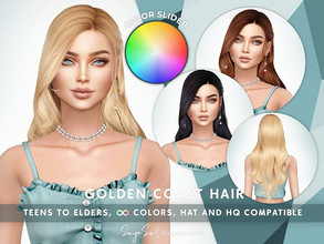 Sims 4 — SonyaSims Golden Coast Hair COLOR SLIDER RETEXTURE by SonyaSimsCC — This file will make my "Golden