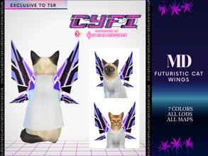 Sims 4 — FUTURISTIC CAT WINGS by Mydarling20 — new mesh all lods 7 colors The texture of this accessory is found in a
