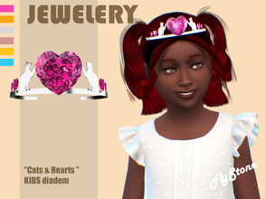 Sims 4 — "Cats and Hearts" KIDS edition diadem by FlyStone — "Cats and Hearts" KIDS edition diadem