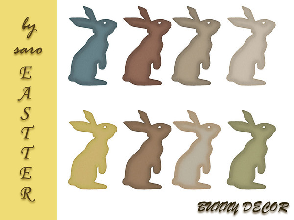 Sims 4 — SARO easter bunny 1 by SSR99 — small wooden bunny decor (if you face them towards eachother they kiss)