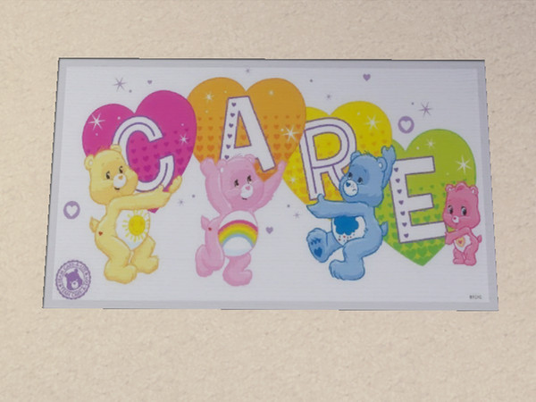 Sims 4 — CareBear Rug by nicatnite — Medium size CARE rug. Perfect for any room that needs a bit of color!