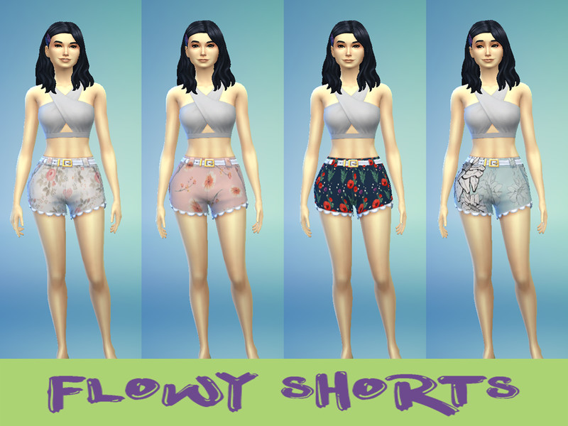Sims 4 The Sims Resource | Flowy Flowers Part 2: Flowy Shorts by TSR Creator