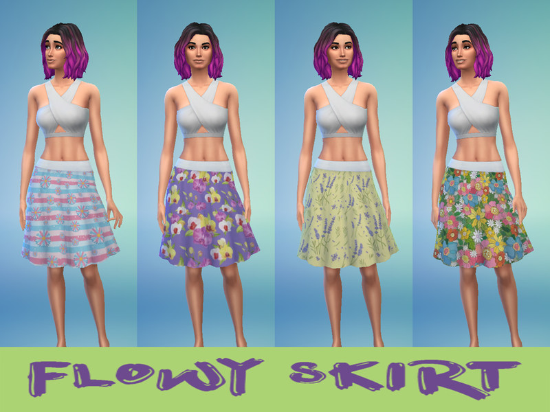 Sims 4 The Sims Resource | Flowy Flowers Part 2: Flowy Skirt by TSR Creator