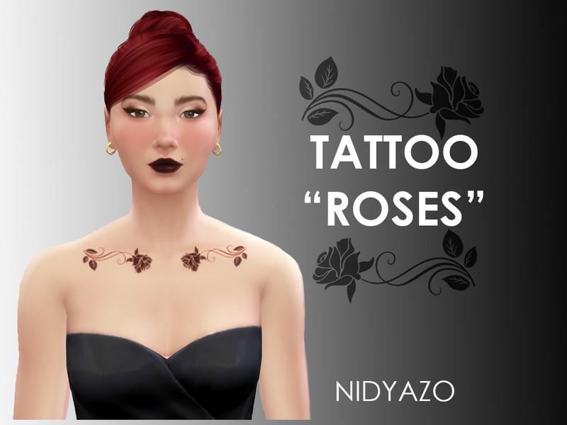 Sims 4 The Sims Resource | Nidyazo | Tattoo "Roses" by TSR Creator